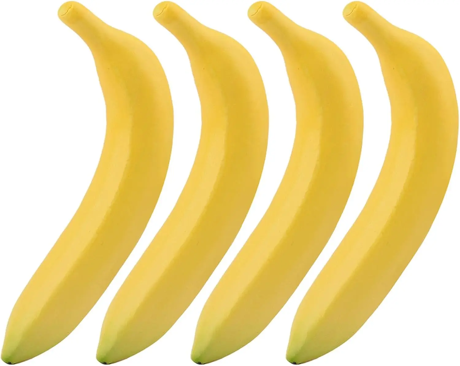 Bananas amarillas artificiales, fruta falsa realista, accesorios de frutas de imitación, decoración de la cocina de la casa, decoración de fotografía (4 piezas)