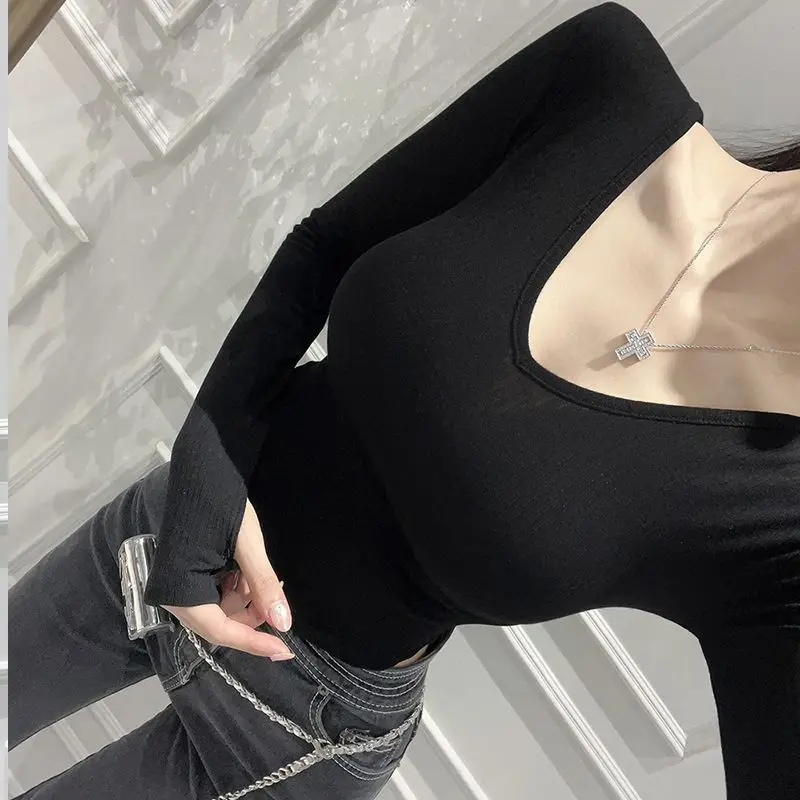 Spring Autumn Women\'s Clothing Solid Color Pullover V-Neck Long Sleeve Casual Elegant Comfortable T-shirt Fashionable Tops