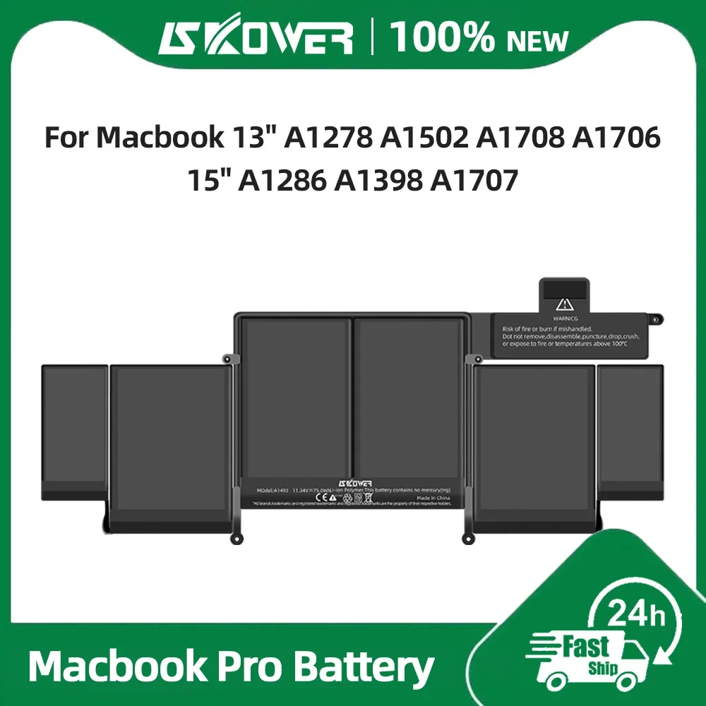 SKOWER A1322 A1493 A1713 A1819 A1417 A1618 A1321 Akku für MacBook Pro 13 Zoll A1278 A1502 A1708 A1706 15 Zoll A1286 A1398 A1707
