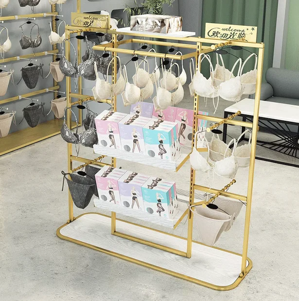 Underwear display rack, shopping mall, women's clothing store, adjustable double-sided stockings rack