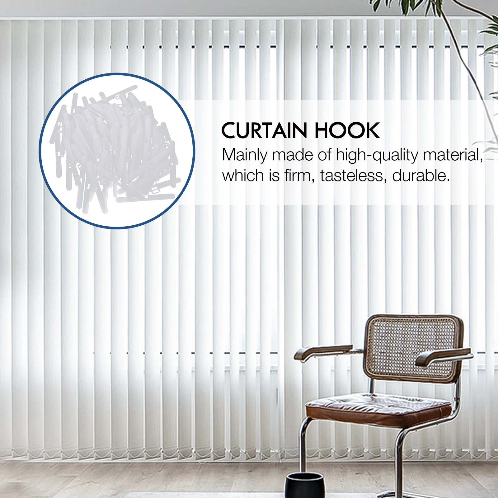 

100pcs Blind Vane Saver Double Hole Hanging Piece Plastic Repair Tab Curtain Decor Vertical Blinds Accessories Home