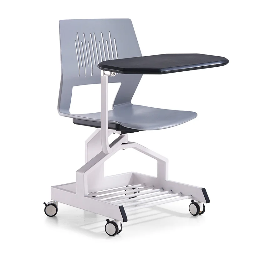 

Movable meeting room training chair with writing pad training reception chair