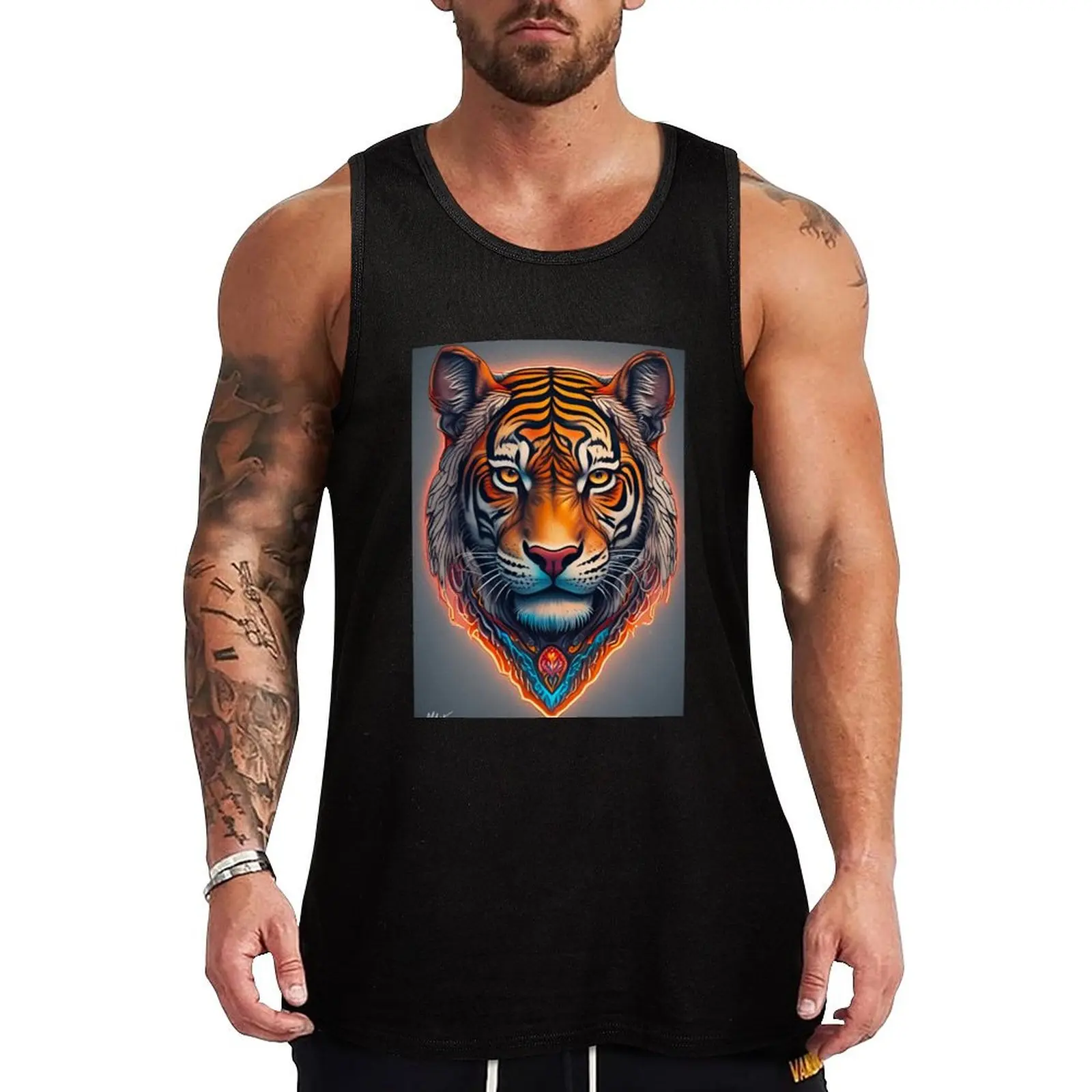 Neon Tiger Tank Top Training Athletic Tank Top Lightweight Breathable Wear