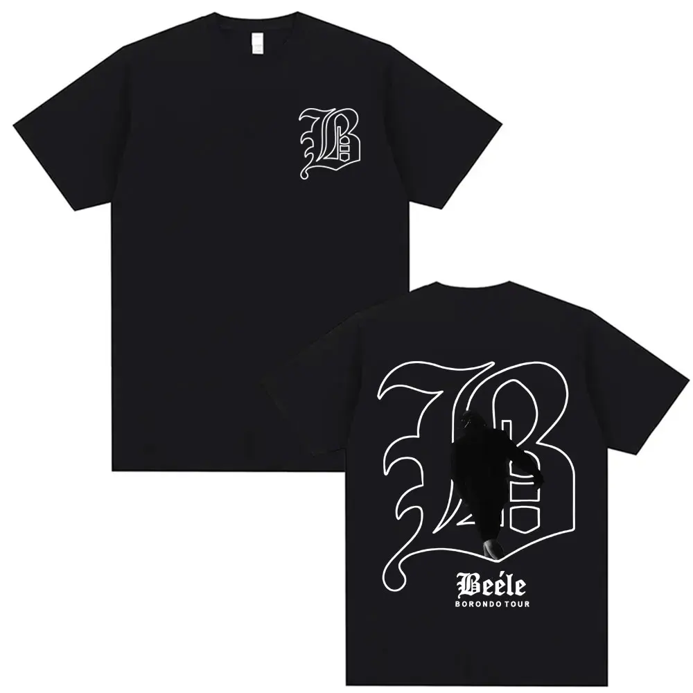 

New Men's T-Shirt with Rap Singer BEELE Borondo Tour Album 2025 Print Pattern Harajuku Style Y2K Gothic Cotton Short Unisex