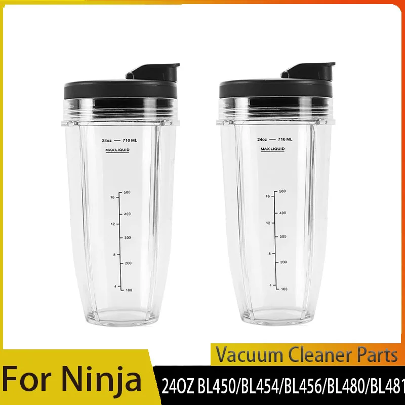 Blender Replacement Cup 24 oz with Sip & Seal Lids for Nutri Ninja Pro Extractor Blender for Ninja Bl450 BL454 Auto-iQ BL642