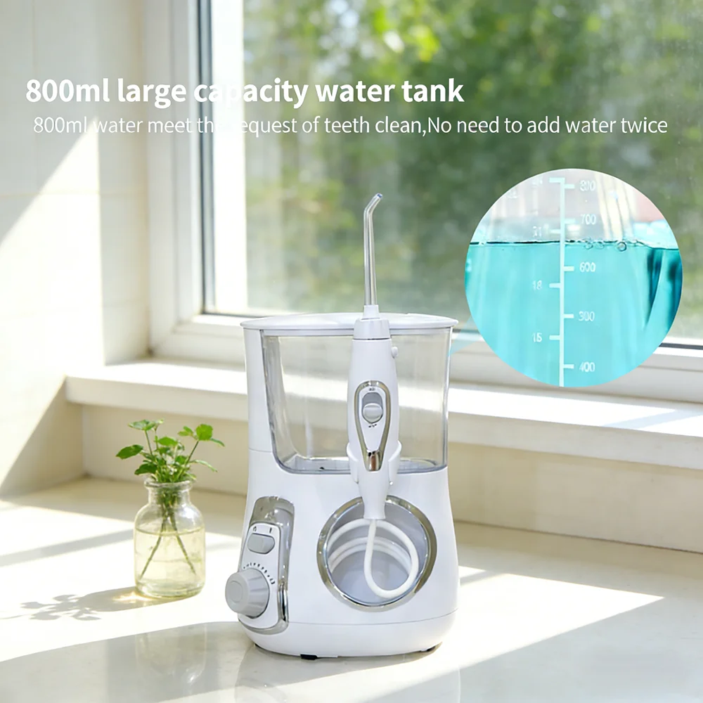 

Электрический ирригатор для домашнего использования с 10 режимами, 800 мл, настольный, профессиональный стоматологический ирригатор для ухода за полостью рта и свежего дыхания