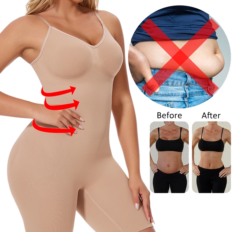 Womens Shapewear Bodysuits Tummy Control Butt Lifter Full Body Shaper Thigh Slimmer Waist Trainer Slimming Underwear Belly Fajas