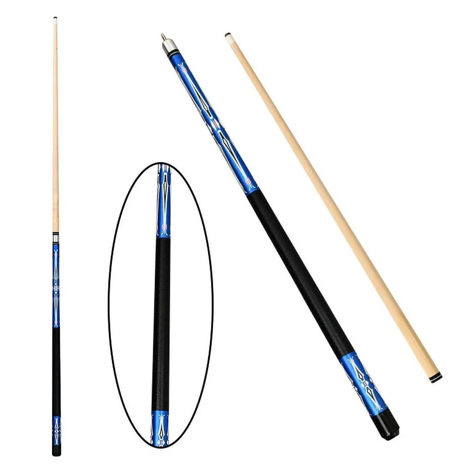 

Wooden Split Pool Cue Stick 145cm 12.5mm Tip Portable Two Piece Billiard Rod for Pool Hall Game