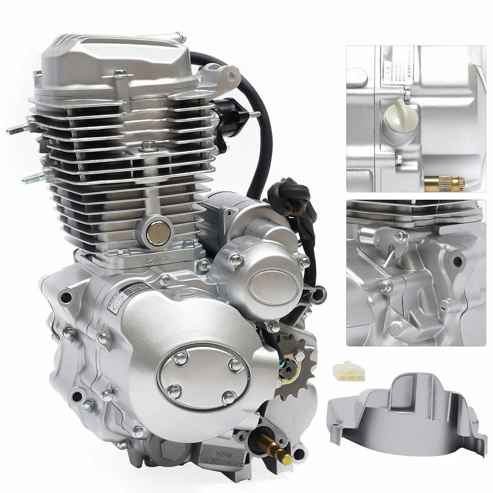 200cc 250cc Aluminum Alloy Vertical Motorcycle Engine ATV 4-stroke 5-Speed Manual Transmission