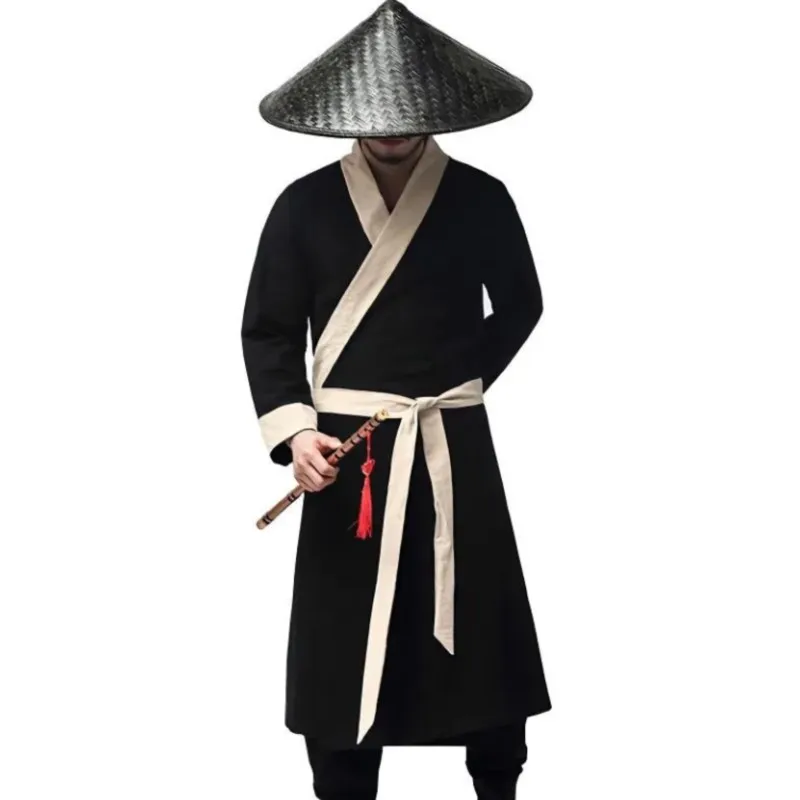 

Ancient Chinese Long Shirt National Costume Traditional Swordsman Clothing Vintage Martial Arts Cosplay Dress Men Women Hanfu