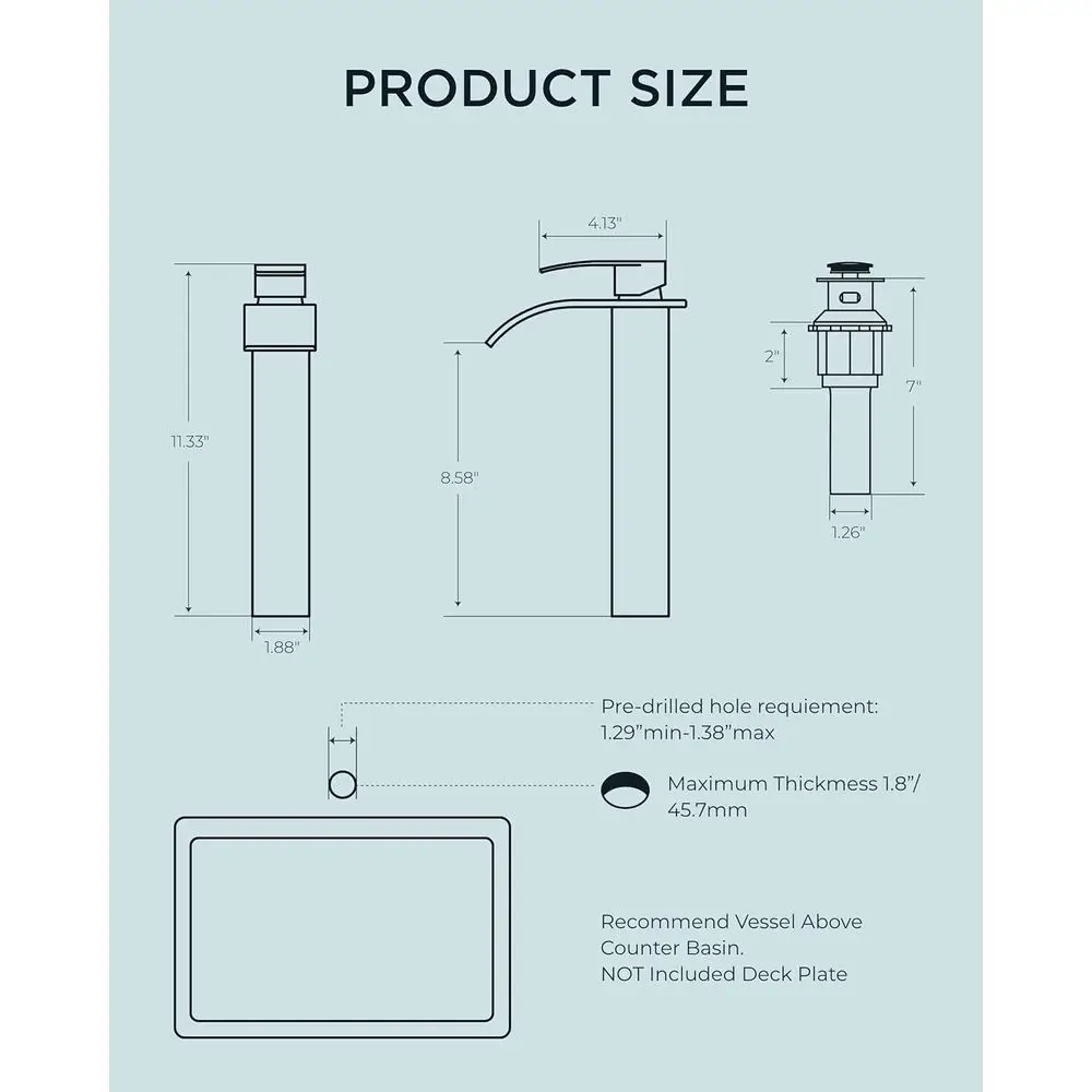 صنبور حوض السفن بمقبض واحد من الكروم مع تصريف معدني، طويل القامة، خالي من الرصاص، فتحة واحدة للحمام أو السفن #4