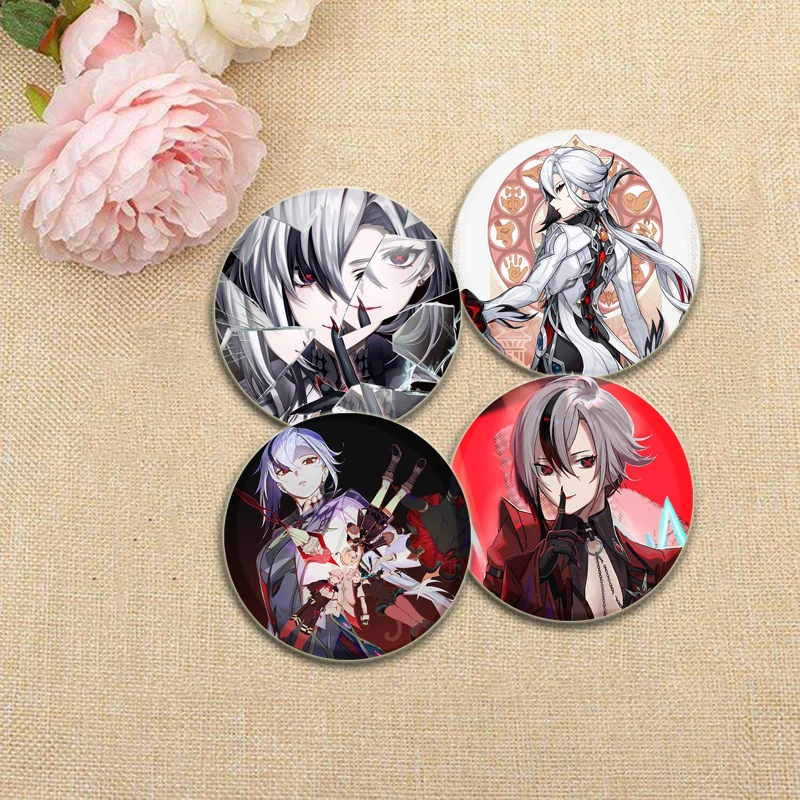 Fans Collections Game Anime Brooches Genshin Impact Enamel Pins Backpack Collar Arlecchino Cartoon Badge Jewelry Accessorie Gift