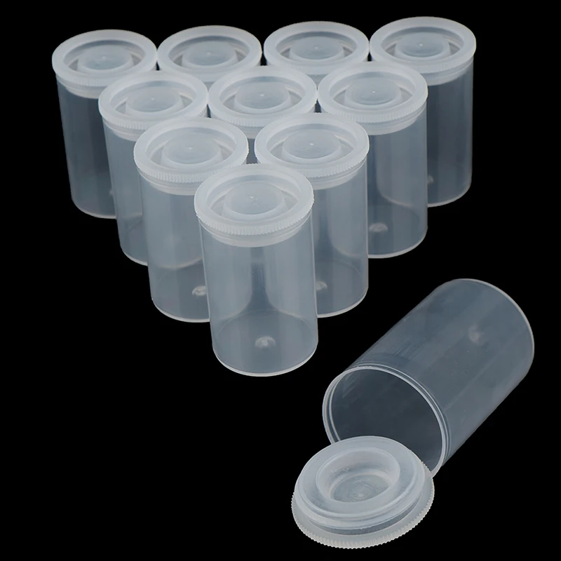 10Pcs Plastic Empty Bottle Roll Film Case Box Seal Fishing Bait Can Container