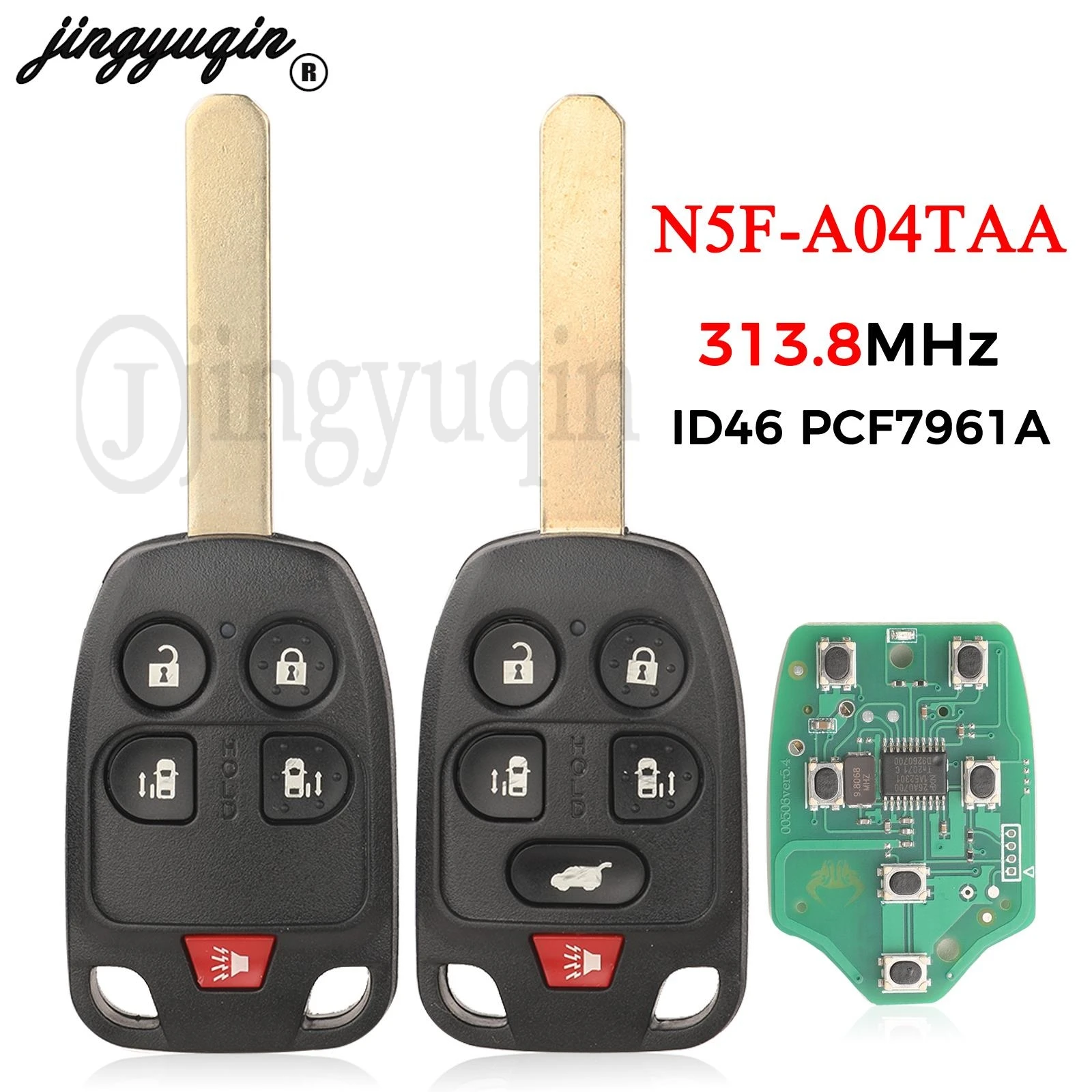 

Jingyuqin N5F-A04TAA 313,8 МГц дистанционный ключ от машины для Honda Odyssey EX 2011 2012 2013 2014 Control ID46 PCF7941A чип 5/6 кнопок