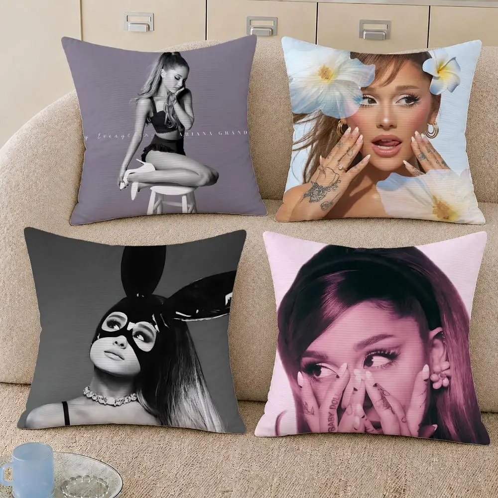 Singer Ariana Grande Pop RnB Ari Cushion Cover Decorative Pillowcase Soft Short Plush Cozy Durable Sofa Home Decor Items Gift