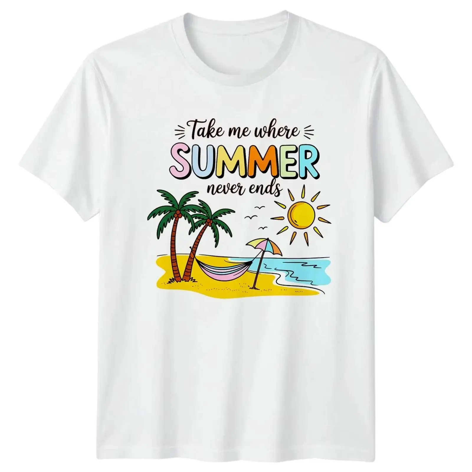 Take Me Where Summer Never T Shirt Sommer Strand Urlaub vintage Washed fashion Slightly designer clothes Versatile Stretched