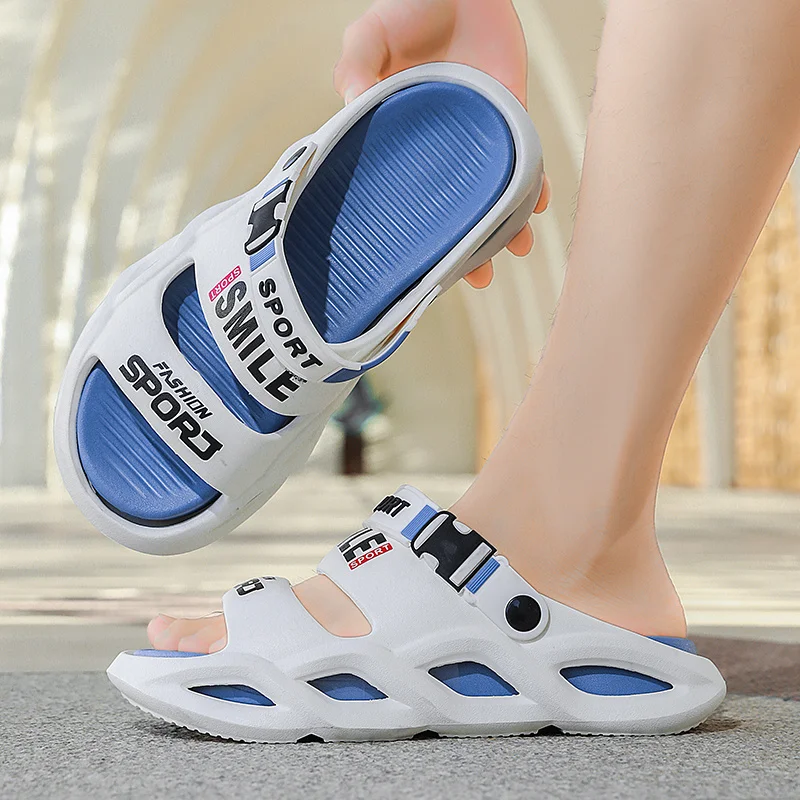 

Лето 2023, мужские тапочки, нескользящие сандалии, уличная пляжная обувь, мягкая повседневная обувь, сетчатые тапочки на платформе, обувь для воды, обувь для ленивых