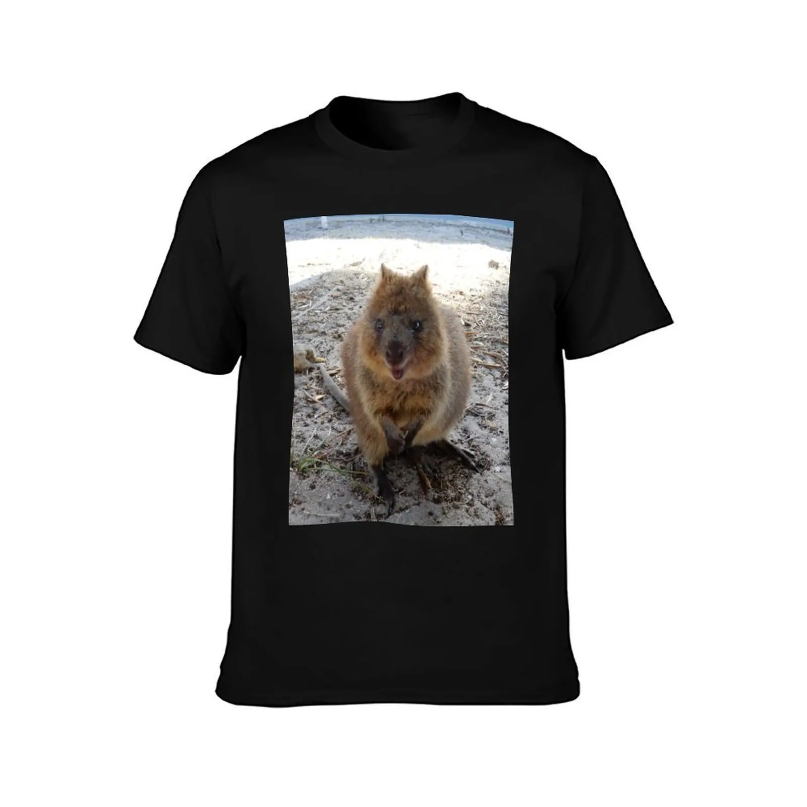 SMILE - Quokka Rottnest Island T-Shirt, Summer Casual Cotton Tee, Oversized Streetwear Tops, Vintage Graphic Print, 100% Cotton