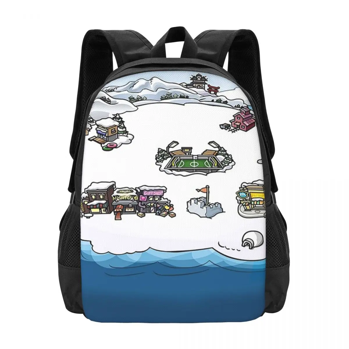 Club Penguin M Backpack Hot Sale Daypack Large Capacity Boys Girls BookBag School Bag Shoulder Bags for Men Women