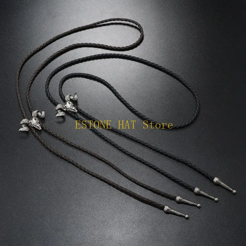 49MF Bolo Tie for Men Teens Cowboy Western Cowgirl Alloy Sweater Shirt Decors Necktie