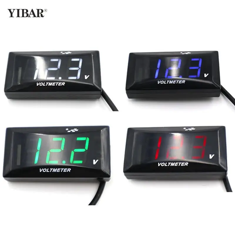 Mini LED Display Digital Voltmeter Panel Volt Voltage Meter Tester Reverse Connection Protection 12V For Car Motorcycle Universa