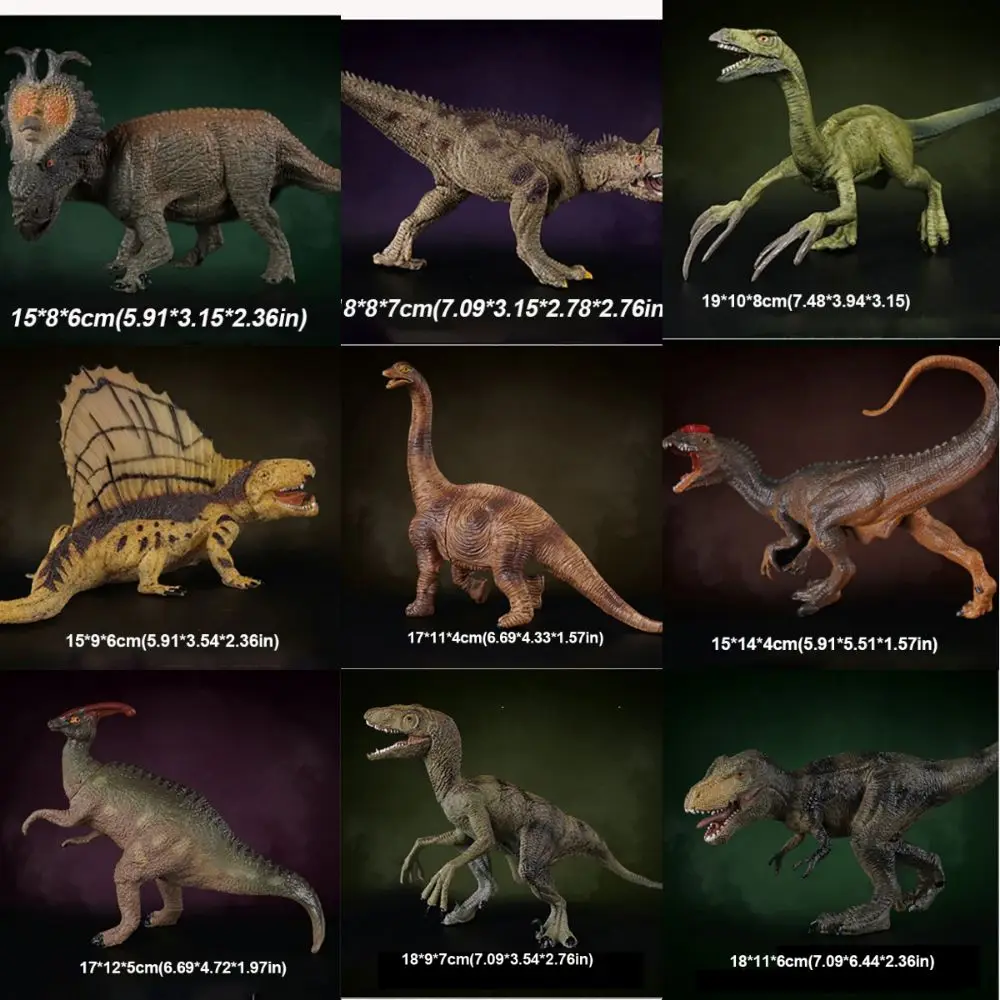Multiple Sizes Dinosaur Model Realistic Educational Dinosaur Action Figures Rubber Jurassic Dinosaur Desktop Ornament