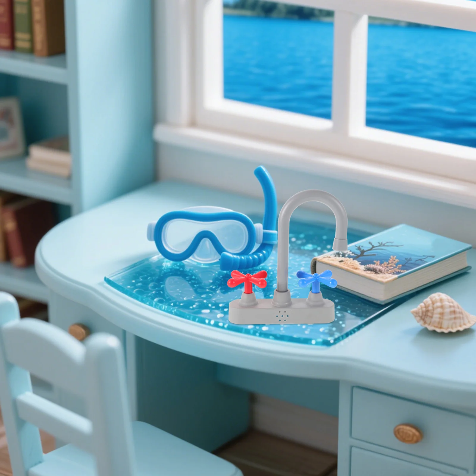 2 Pcs Toy Faucet Kitchen Playset Accessories Pretend Sink Replacement