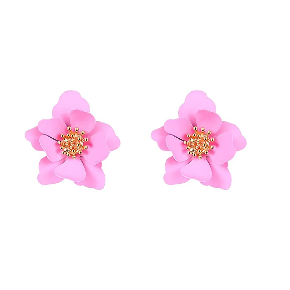925 Silver Needle Sweet Frosted Flower Earrings For Women Jewelry 2026 Trending Multi-layer Petal Flower Women\'s Earrings JN9