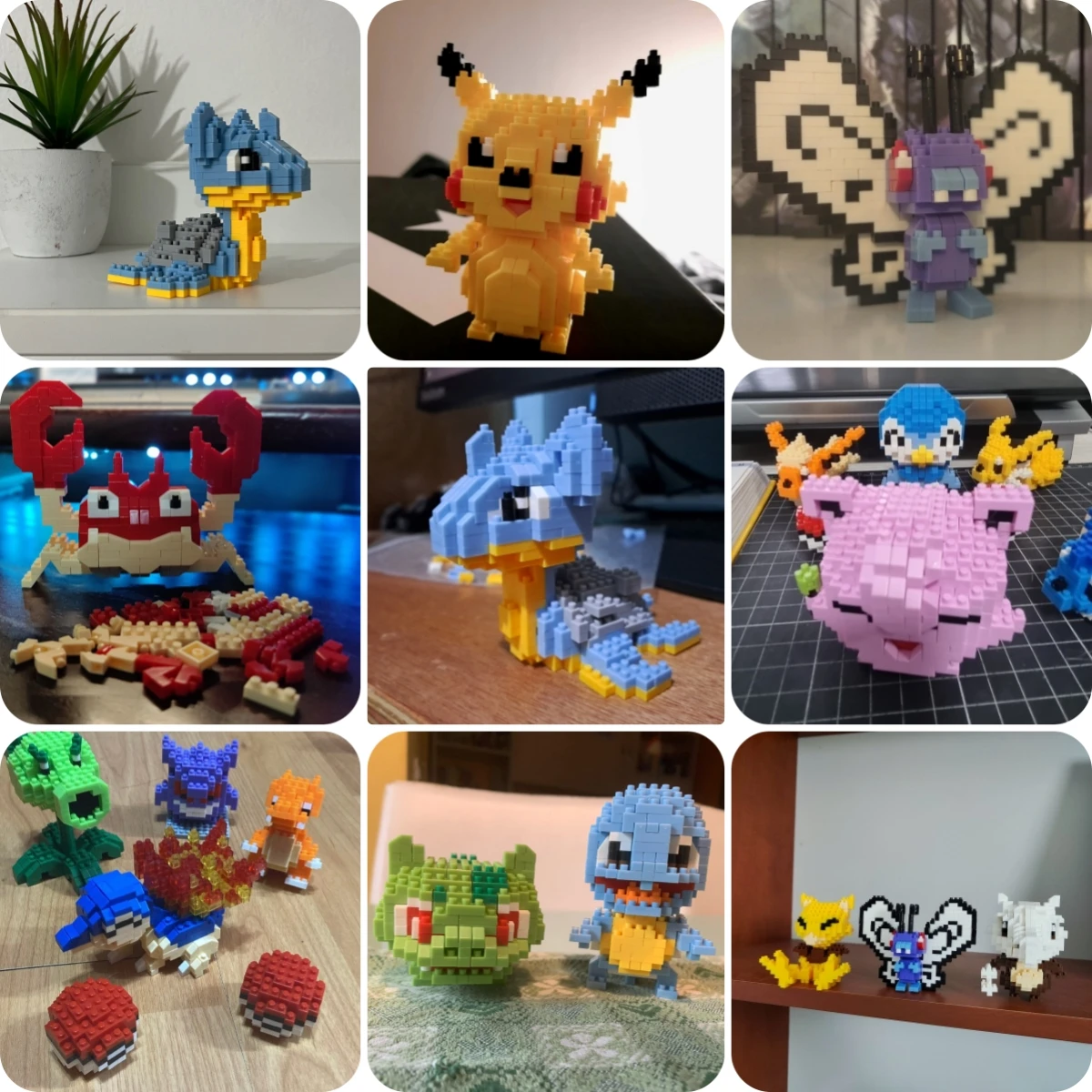 Pokemon 81 Style Pokemon Blocks Building Blocks Kawaii Cartoon Picachu Animal Mini Model Education Game Graphics Pokemon Toys