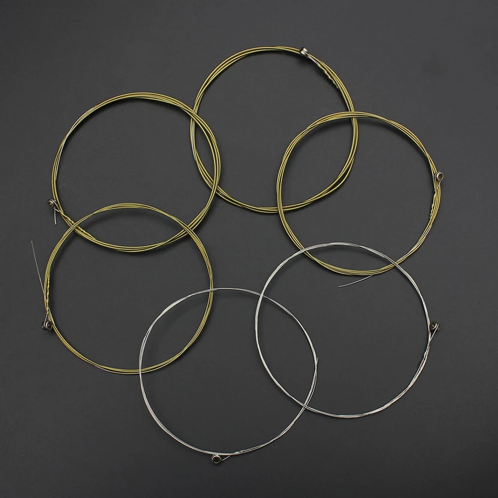 

6 Pcs Guitar Strings Acoustic Electric Brass Alloy Durable Replacement Set Comfortable Resonance Easy Install Accessories