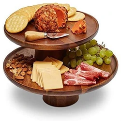 Wooden Cake Tray Stand, Fruit Platter, Family Tea Table Decoration, Snacks Dessert Display Holder, Food Rack, Kitchen Storage