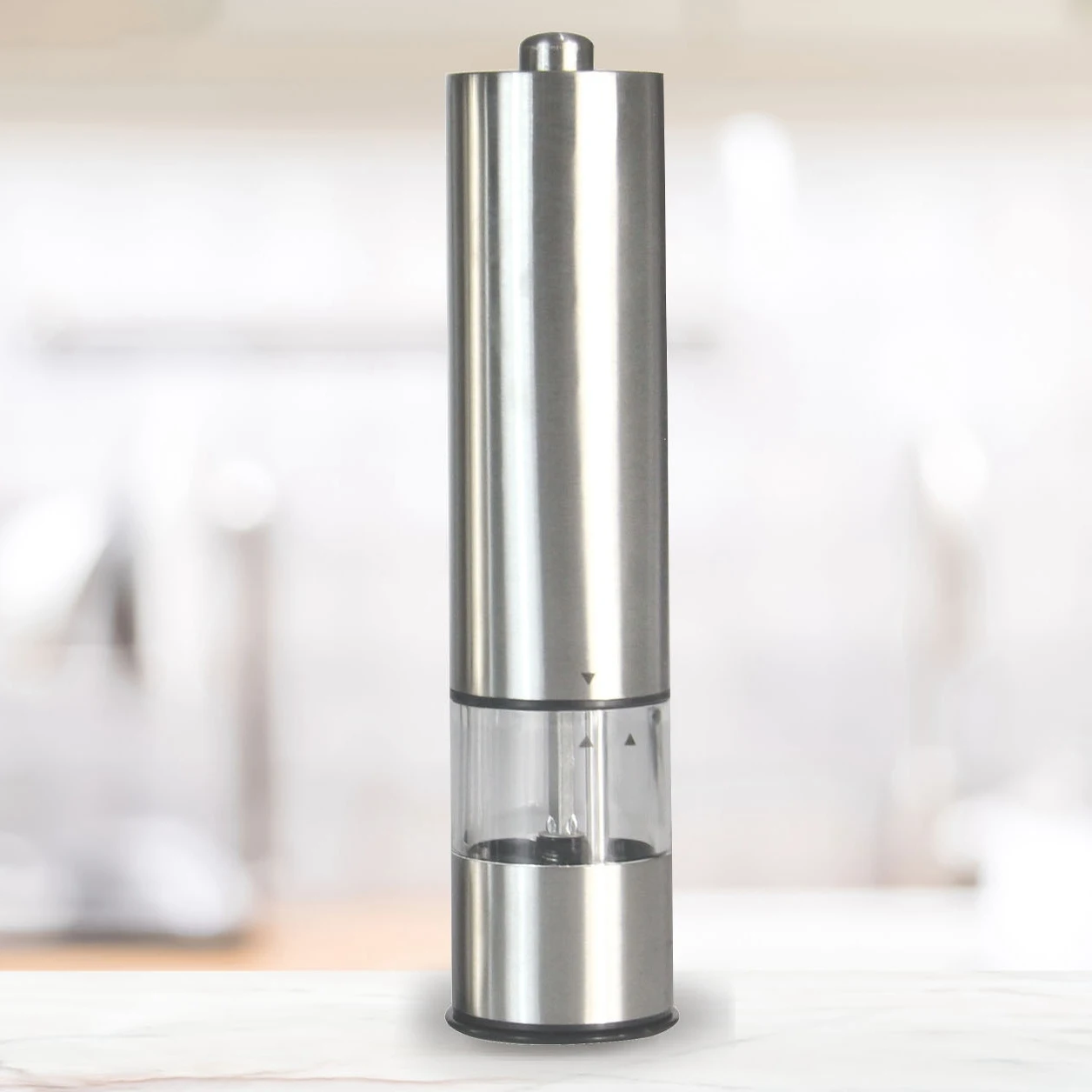 A56T-Stainless Steel Electric Salt And Pepper Mill Automatic Herb Spice Grinder Adjustable Coarseness Gifts Kitchen Gadget
