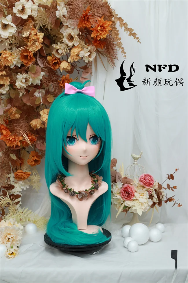 Kigurumi Hatsune NFD full head with lock cosplay head shell props costume anime game