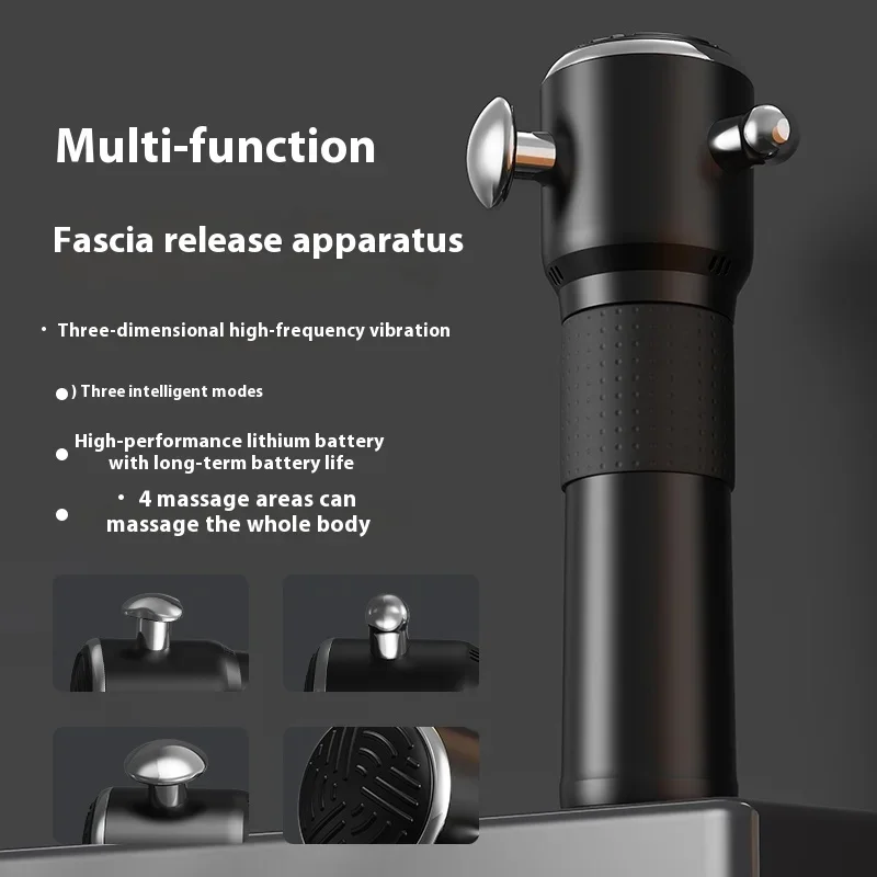 Full Body Massage Multi-function Fascia Release Instrument with 3 Gear Three-dimensional High-frequency Vibration 4 Massage Area