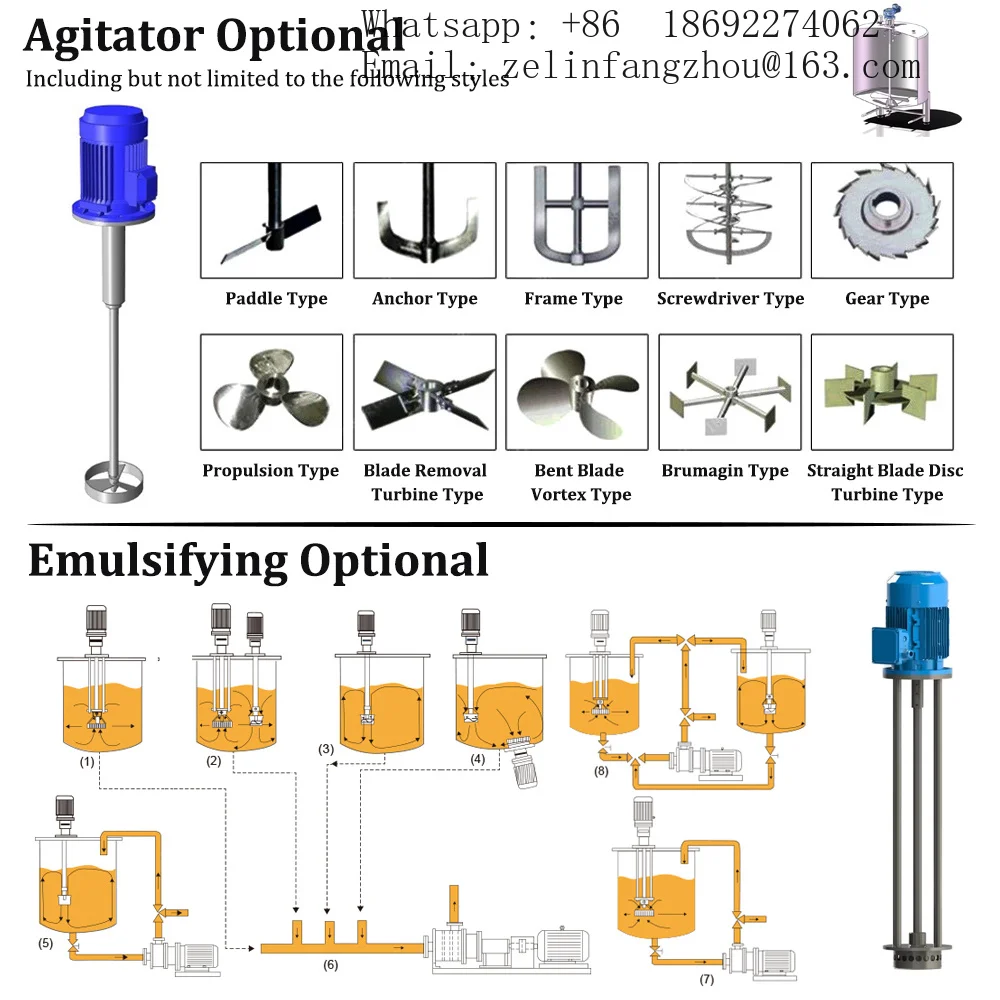 500L 800L 2000L 5000L SS304 Juice Whiskey Liquid Mixing Tank Agitator Stirrer Sanitary Food Grade Heavy Duty OEM Pro