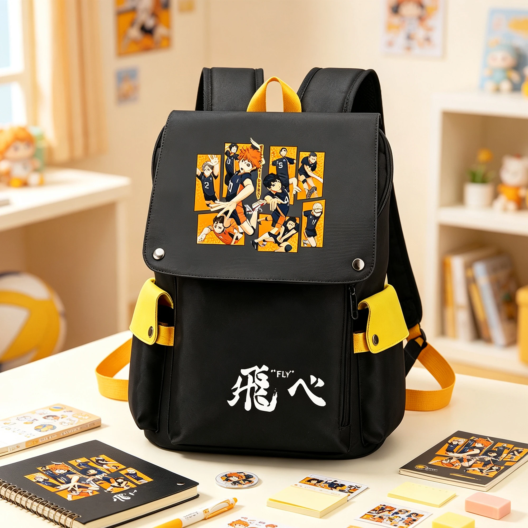 Karasuno High School Large Bookbag VBC School Bags Oxford USB Charging Laptop Backpack Women Travel Bagpack Girls Anime Rucksack