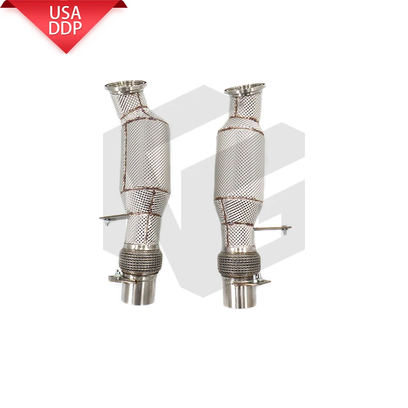 

ING Exhaust Upgrade heat shield Downpipe For BMW M760i G11 6.6T 2016-2019 3" Stainless Steel Catless/Catted Turbo Headpipe