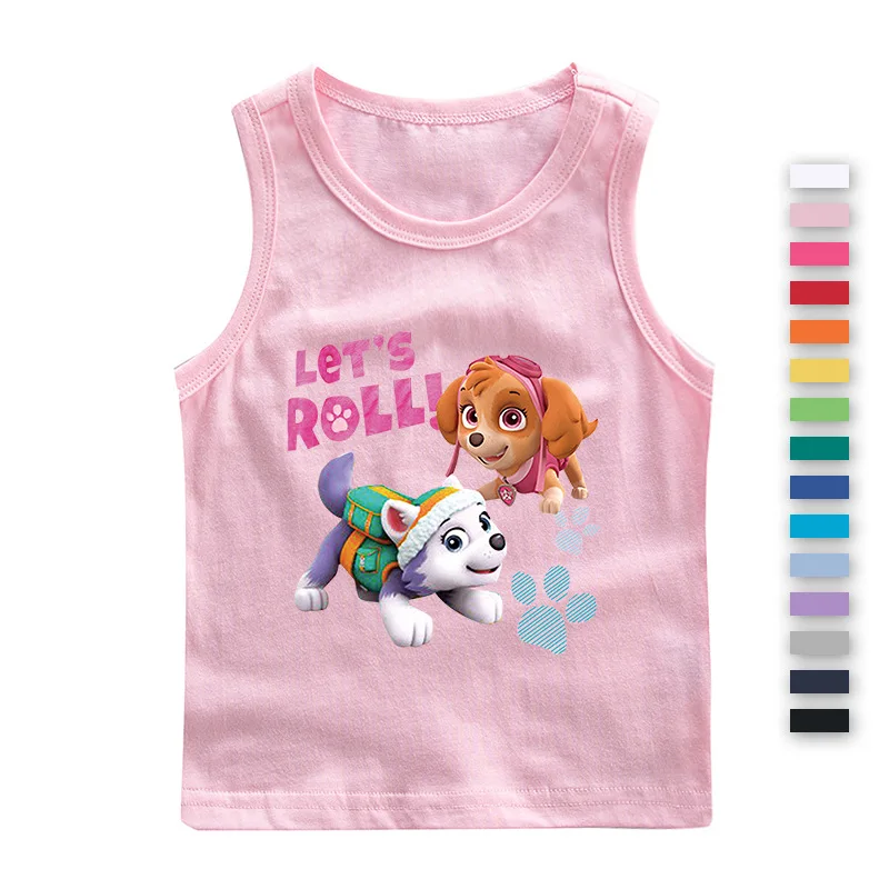 Paw Patrol Cotton T-shirt for Chlidren Girl Clothes Spin Master Vest Kids Clothing for Boys Tops Anime Printed Fashionable Tees