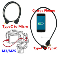 Type-C to Type-C / Micro USB Charging Cable for ZHIYUN Crane M3 M2S Sony A7C ZV-E10 Fuji XT30 XT4 XT3 XS10 Z6 II FP XT2 USB-C