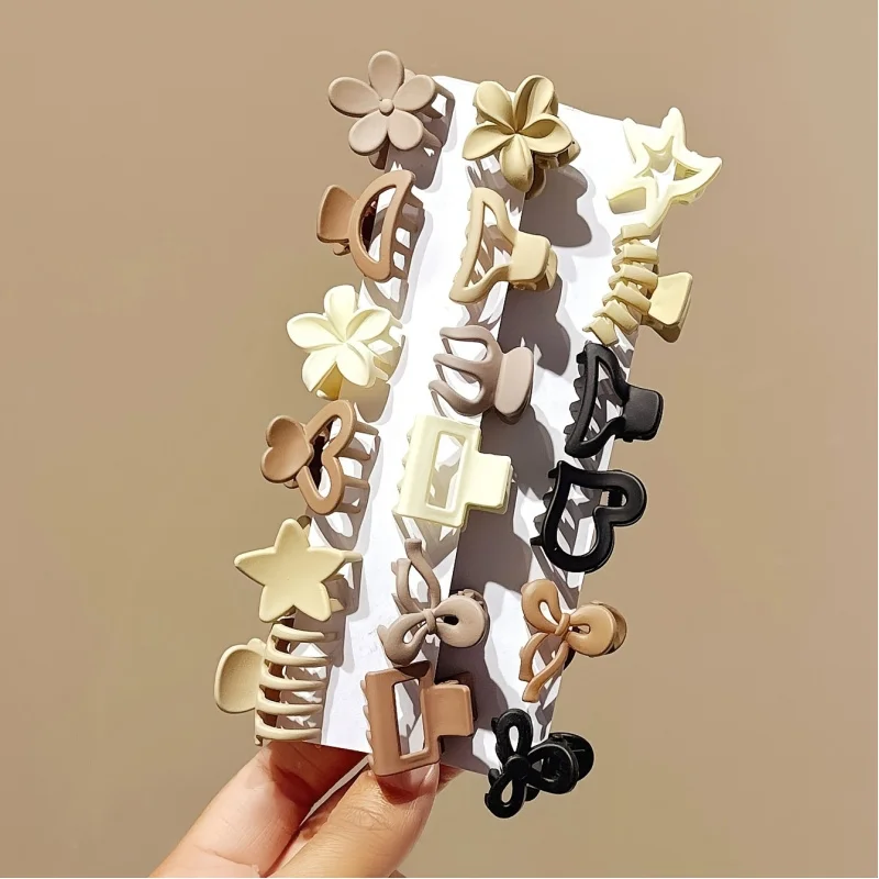 10Set of elegant hair clips for women - Colors and patterns are random，Various geometric and floral designs，Mixed-color durable