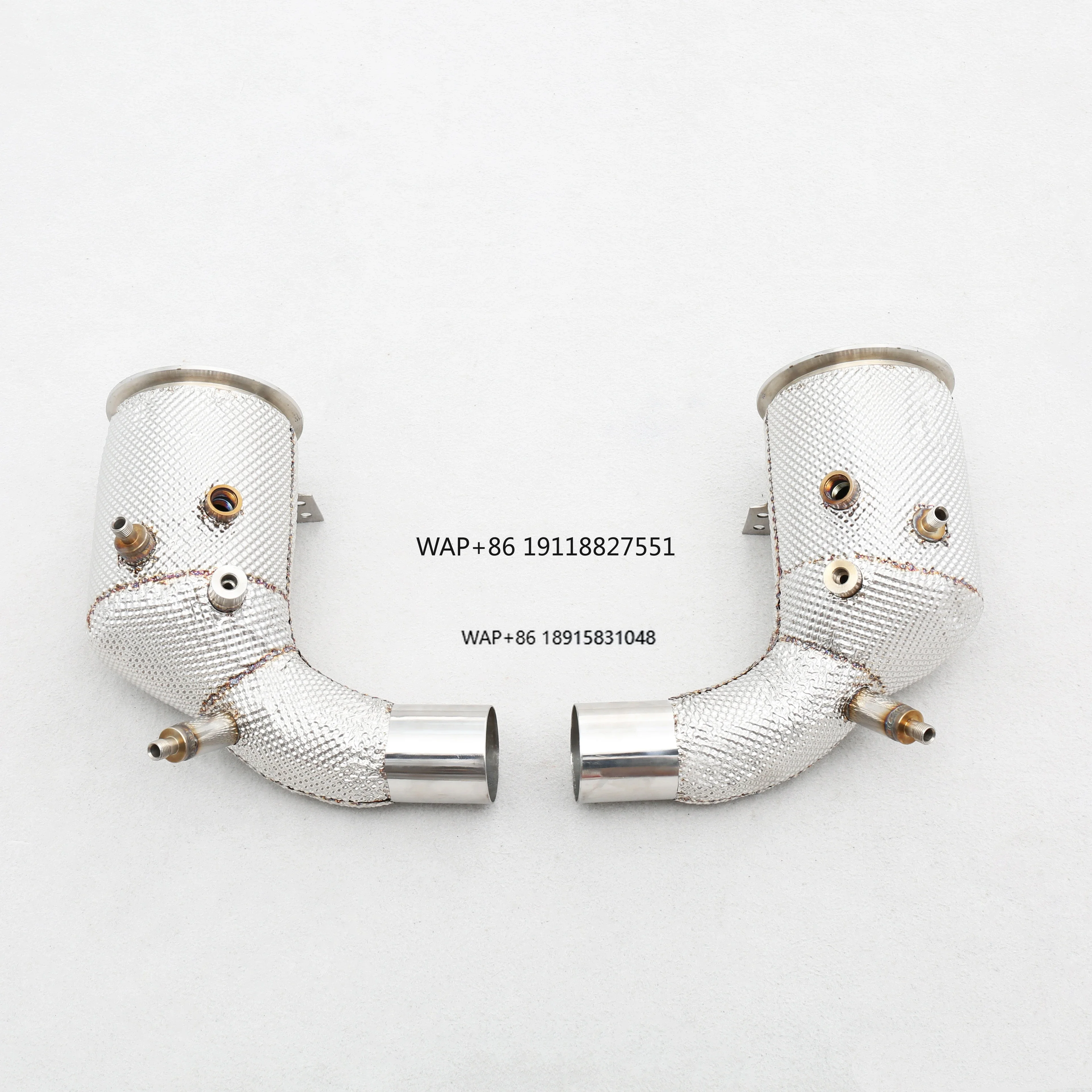 

OEM Custom 304 Stainless Steel High Flow Catted Downpipe with Heatshield Perfect Fit for 992 3.0T