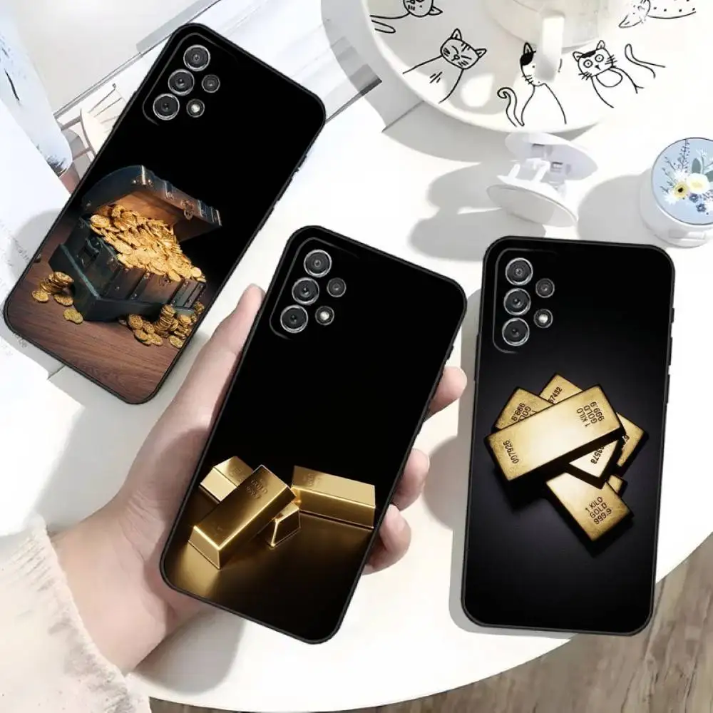 

Gold Bars Phone Case For Samsung S25,S24,S21,S22,S23,S30,Ultra,S20,Plus,Fe,Lite,Note,10 Black Soft Shell
