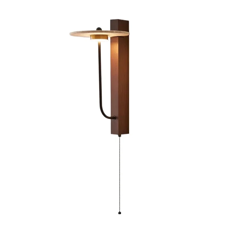 Wabi Sansi yellow travertine retro wall lamp, bed and breakfast bedroom bedside lamp