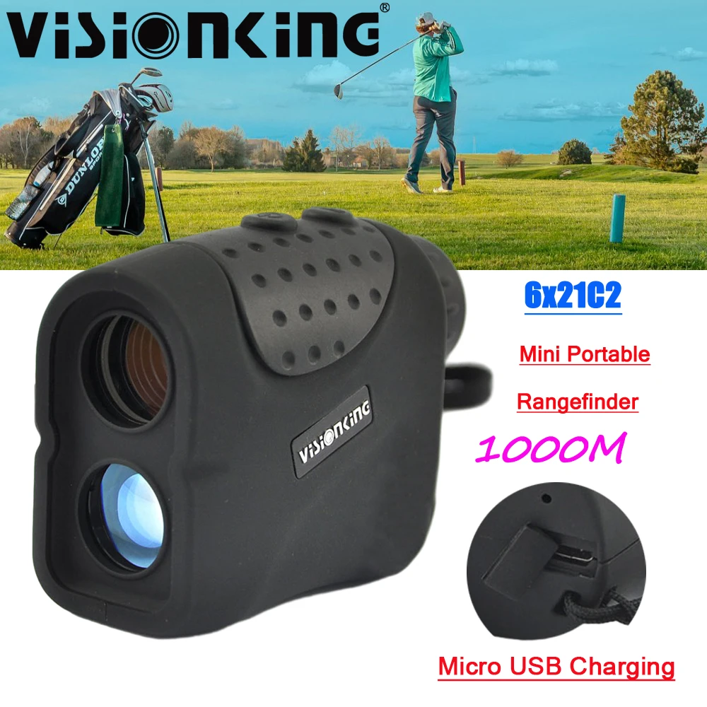 

Visionking Portable 6x21 Laser Rangefinder LCD FMC 1000M Metre Distance Outdoor Golf With Flag-Lock Survey Telemeter Telescope