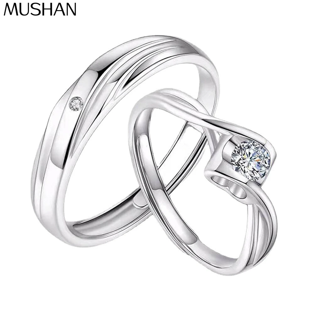 MuShan Jewelry 925 Sterling Silver Ring Wedding Band High Carbon Diamond Cocktail Party Sister Gift Women Rings Fine Jewelry