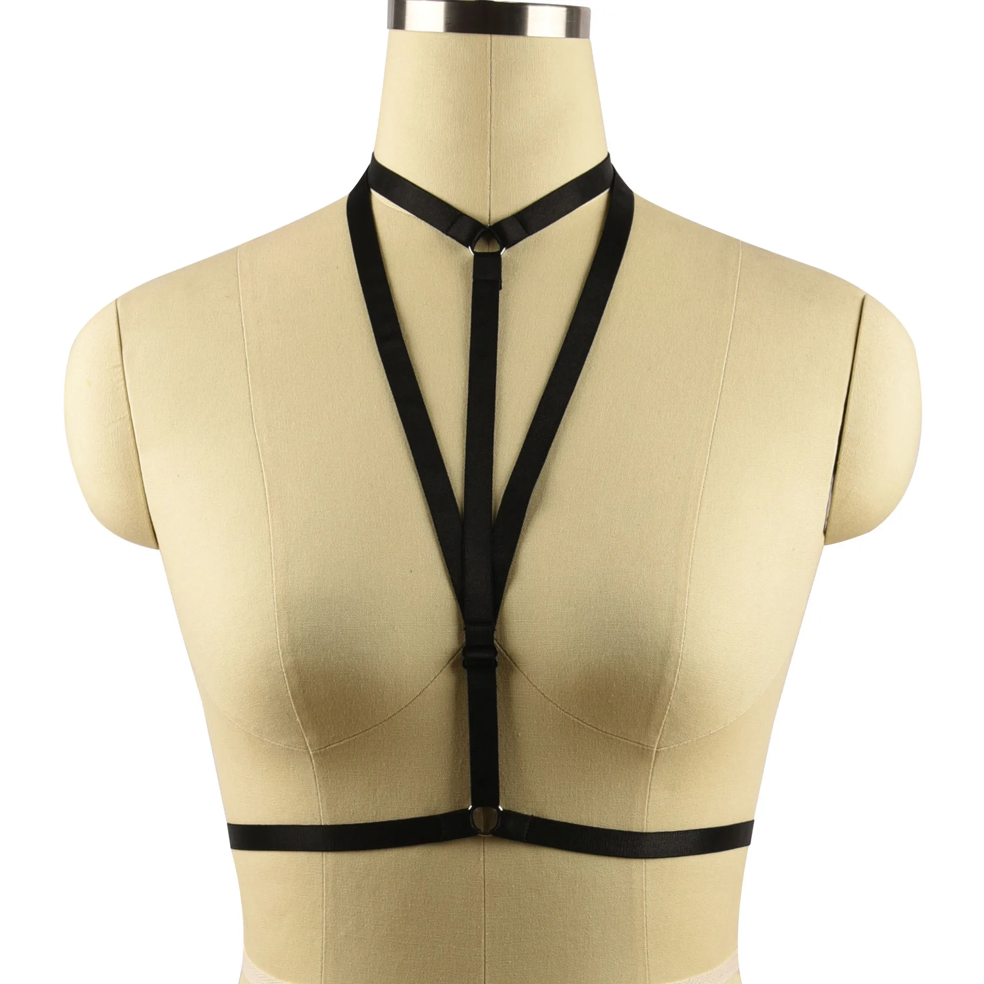 

Body Harness Bondage Crop Top Body Cage Bra Elastic Bra Sexy Lingerie Goth Fetish Rave Clup Body Harness