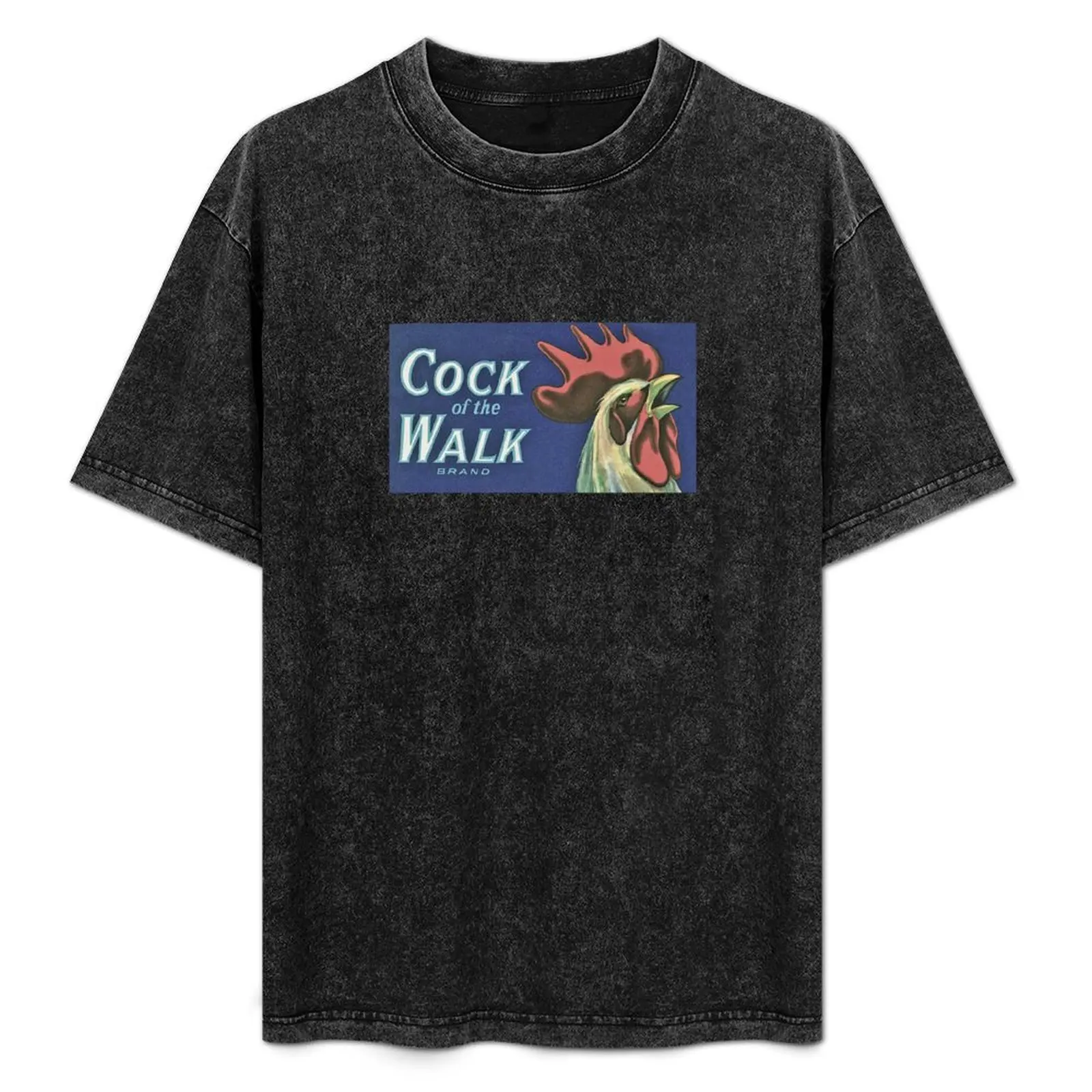 

Vintage Cock of the Walk Produce Crate Label / Rooster T-Shirt Casual Daily Wear Short Sleeve Top