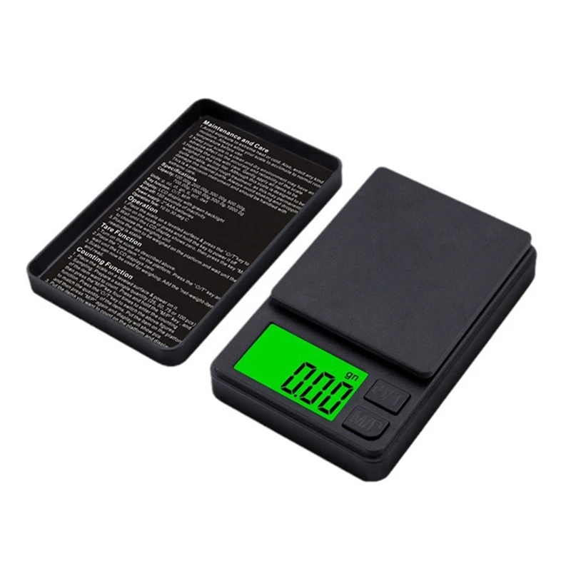 1 Piece Mini Jewelry Scale Black Plastic High Precision Digital Pocket Scale 7 Unit Tare Weight