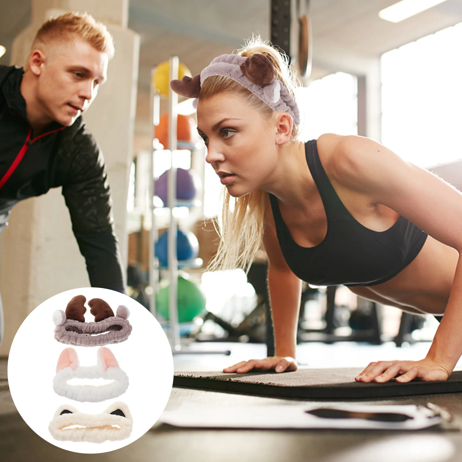 

3 шт., повязка на голову с кошачьими ушками для мытья, ухода за кожей, спа, набор повязок для волос с изображением животных, аксессуар для макияжа, инструмент для ухода за лицом