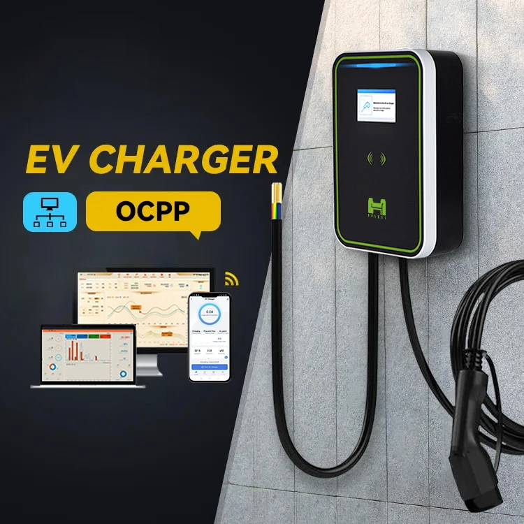 22kw 380V 3 Phase AC Type2 EV Charger Station with 4G+Ethernet+MID,4.3inches screen OCPP 1.6 commercial EVSE